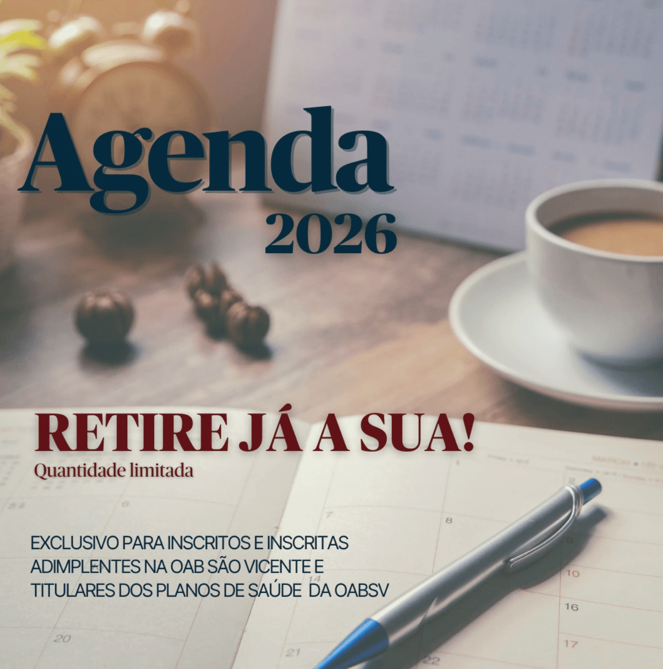 As agendas jurídicas 2026 - OAB São Vicente