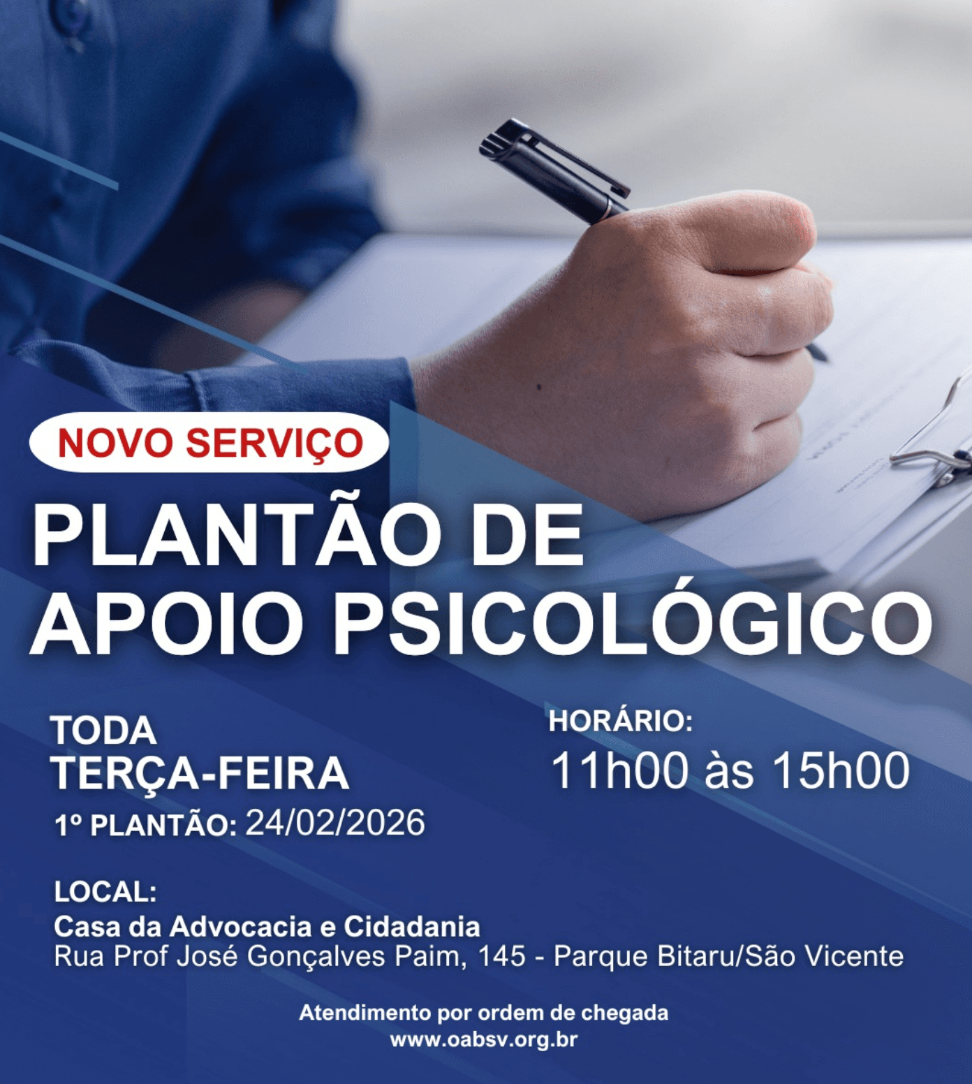 Plantão de Apoio psicológico