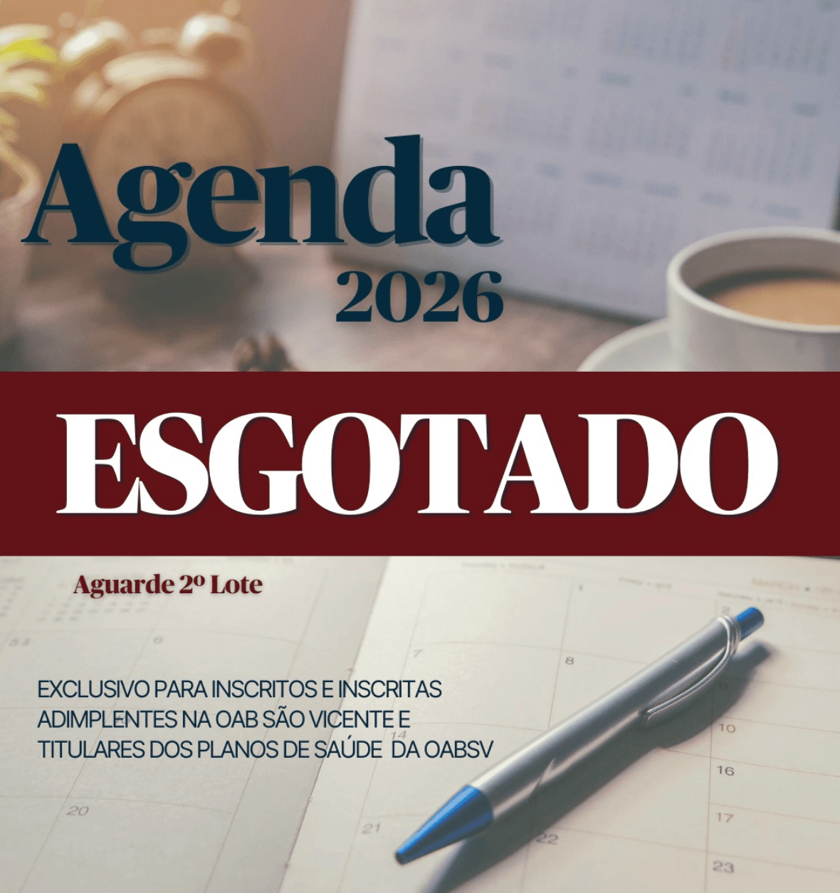 As agendas jurídicas 2026 - OAB São Vicente