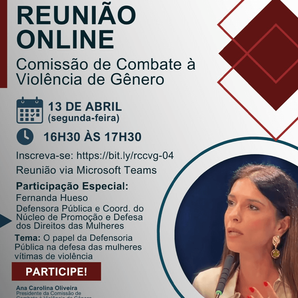 Reunião Online da Comissão de Combate à Violência de Gênero