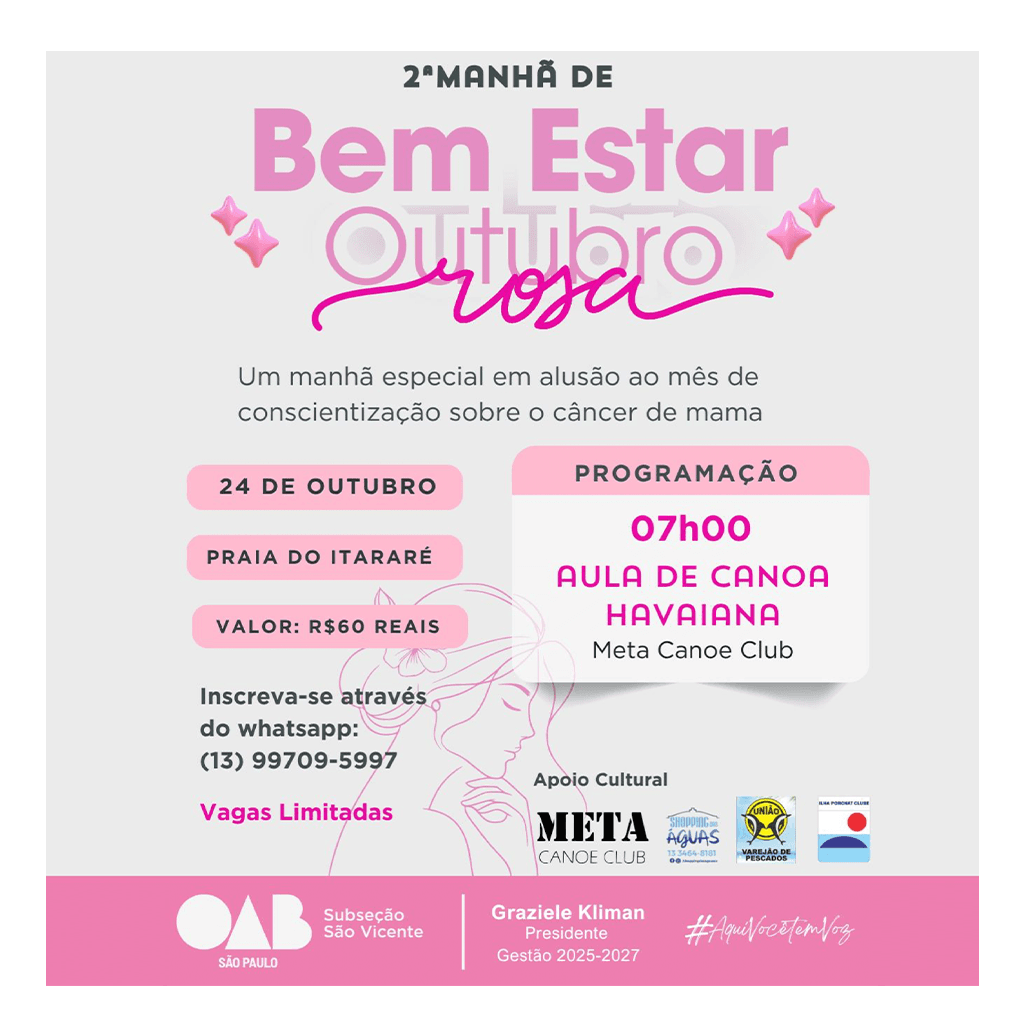 2ª Manhã de Bem-Estar Outubro Rosa